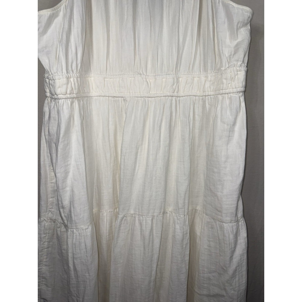 Old navy 3X Cream Cotton Gauze Maxi Dress Boho Sleeveless Tiered Plus Size - Picture 9 of 13